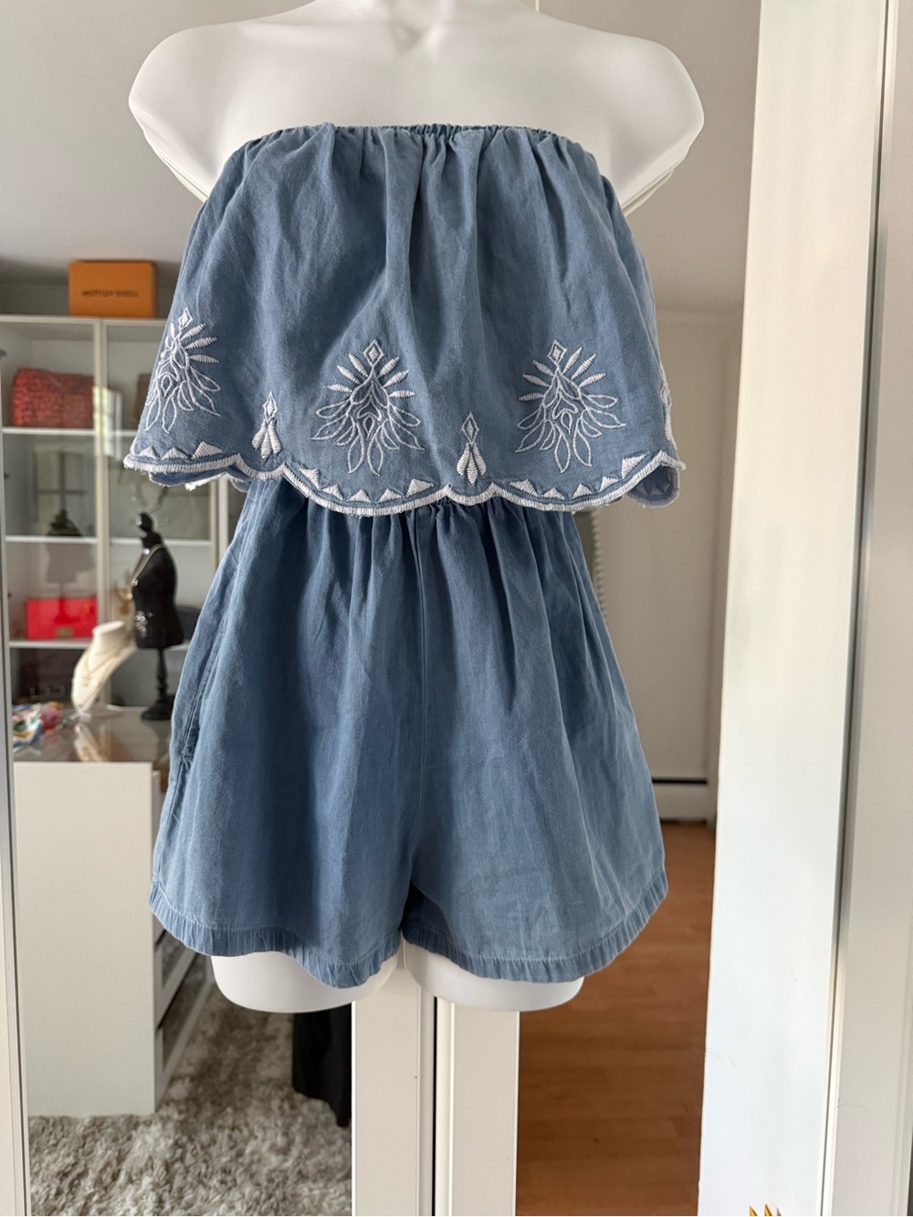 NWT Jopna Strapless Embroidered Romper / Jumper - XS